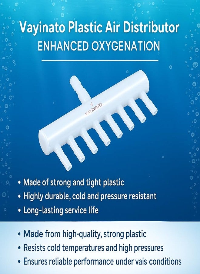 VAYINATO PetzLifeworld Aquarium Air Pump Plastic Multi Way Air Way Tube Splitter 8MM Inlet 4 MM Outlet (8 Way) - Image 2